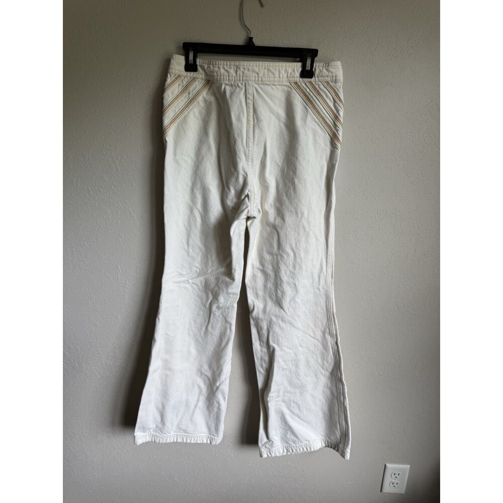 We the Free White Tan Embroidered Stripe Wide Leg Jeans Womens 29 Festival - Picture 5 of 6